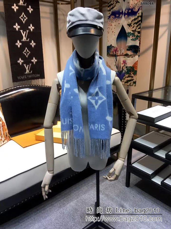 路易威登LV2018秋冬新款加厚羊絨圍巾 霍思燕款 688048 LLWJ6039